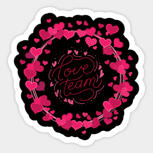 Valentine's Day Heart Wreath Love Team Sticker